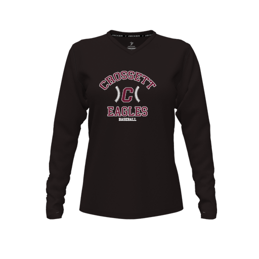 [FTLVCFBK-FYXS-LOGO3] Decker Comfort T-Shirt (Female Youth XS, Black, V Neck, Logo 3, Long Sleeve)