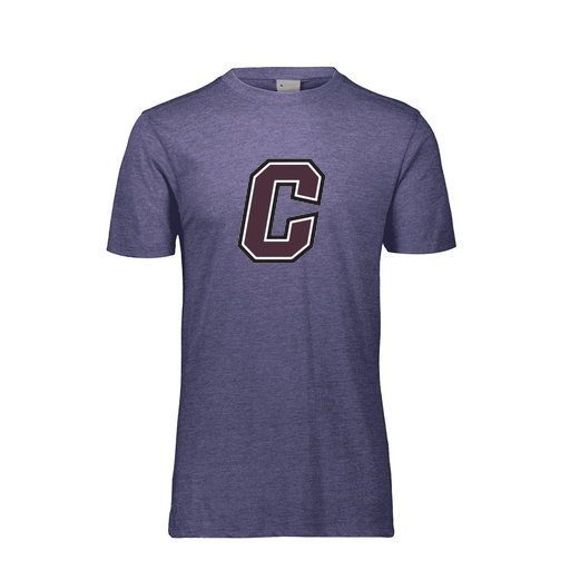 [FTSCUBNV-YS-LOGO1] Decker Youth Tri-Blend T-Shirt - Short Sleeve (Youth S, Navy, Logo 1)