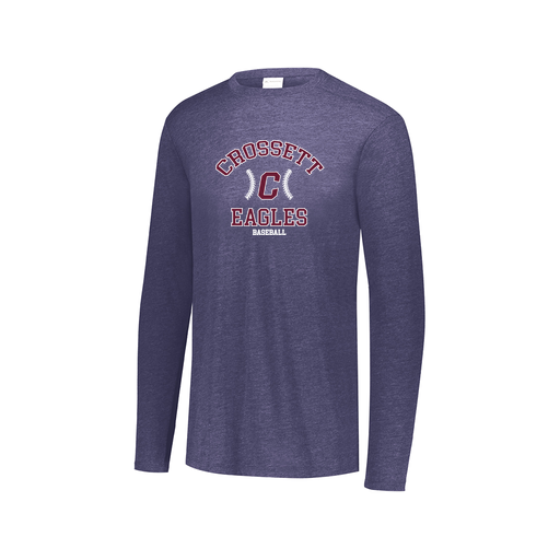 [FTLCUBNV-AXS-LOGO3] Decker Men's Tri-Blend T-Shirt - Long Sleeve (Adult XS, Navy, Logo 3)