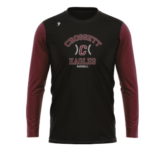 Crossett High School - Black & Maroon LSL Crew Neck (No Number) '24